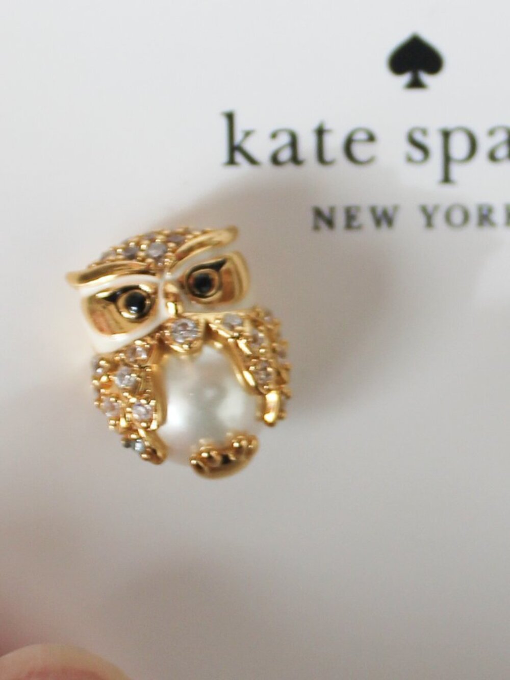 kate spade hoot owl gold stud earrings - NEW NWT